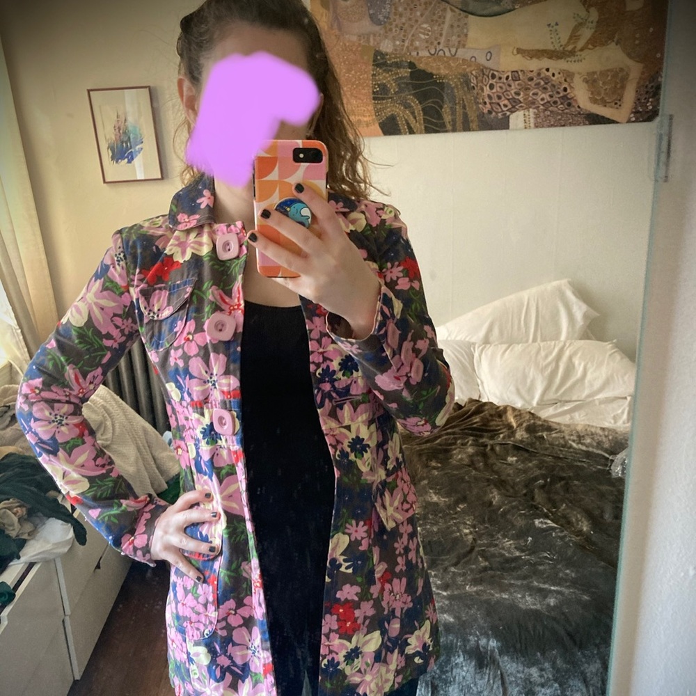 Tara Jarmon for Target Cotton Canvas Floral Trench